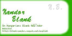 nandor blank business card